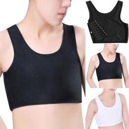 Women's Shapers Breathable Buckle Short Chest Breast Tran Vest Compression Binder Women Sleeveless Solid Tank Tops