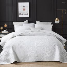 Bedding Sets White Embroidered Quilted Bedspread Pillowcase Washed Cotton Quilt Bed Cover Air Condition Comforter King Wedding