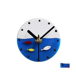 Wall Clocks Small Fish Refrigerator Clock Fashion Creative Tank Magnetic Magnet Home Mes Sticker Suction Drop Delivery Garden Decor Dh4E5