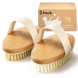 Cleaning Brushes Bath Brush Dry Skin Body Soft Natural Bristle SPA The Wooden Shower Without Handle Fast Delivery tt0124