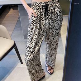 Women's Pants Home Tie-dye Wide-leg Ladies Fashion Trousers Style 2023 Autumn High Waist Leopard Print Casual Trend