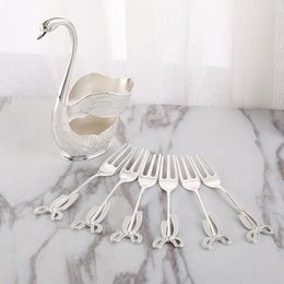 Dinnerware Sets Fruit Cake Coffee Spoon Swan Holder Cutlery Set 304 Stainless Steel With Table Dinner Tableware