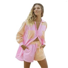 Women's Tracksuits Women 's 2 Piece Casual Outfits Summer Oversized Button Down T-Shirt Top Bodycon Shorts Set Tracksuit Sweatsuit