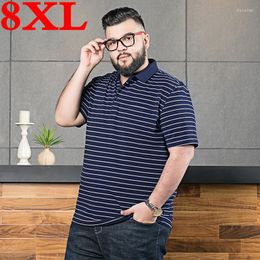 Men's Polos Plus Size 8XL 7XL 6XL 2023 Fashion Polo Shirts Men Brand Clothing Short Sleeve Male Quality Stretch Casual