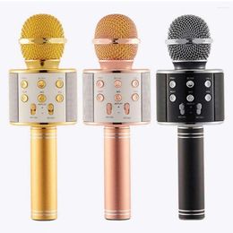 Microphones Portable Wireless Microphone Bluetooth-compatible Hand-held Home KTV Player Mic For Singing