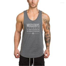 Men's Tank Tops Brand Workout Gyms Top Men Clothing Singlet Vest Canotte Bodybuilding Stringer Fitness Muscle Guys Sleeveless Shirt