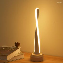 Table Lamps USB Light Spiral Decoration Art LED Lamp Bedside Living Room Desk Night