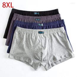 Underpants 4-packs 2023 Men's Boxer Cotton Quality Male Underwear Classic Solid Plus 5XL 6XL 7XL 8XL