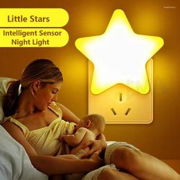Night Lights LED Light Intelligent Control Sensor Lamp Plug-in Star Bedside Wall Lantern For Kids Bedroom Hallway Stairs