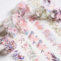 Gift Wrap 5/6 Rolls Floral Masking Washi Tape PET Aesthetic Stickers Decorative Journal Scrapbook DIY Sticker Label Stationery