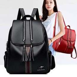 School Bags Women Large Capacity Backpack Purses High Quality Leather Cowhide Female Bag Travel Bagpack Ladies Bookbag Rucksack