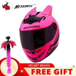 Motorcycle Helmets NITRINOS Helmet Full Face Women Casco Moto Motorbike Riding Streamlined For Woman