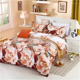 Bedding Sets Romantic Pink Rose 3d Set Brown Bedroom Home Textiles Duvet Cover Bed Sheet Pillow Cases Comforter Panda