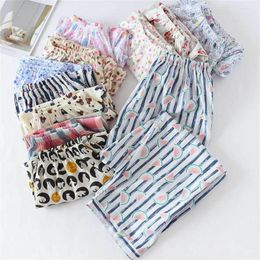 Women's Sleepwear Printed Cotton Women Pyjama Pants Autumn Pyjama Trousers Sleep Bottoms Ladies Loose Lounge Wear Home Large Size