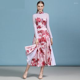 Stage Wear 2023 Ballroom Dance Fashion Printing Competition Dress Waltz Dresses Standard Women