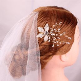 Headpieces Bridal Headwear Handmade Flower Pearl Hair Accessories Wedding Jewelry