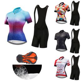 Racing Sets 2023 Summer Quick-Dry Cycling Jersey Women Set Sport Bicycle Clothing MTB Suit Female Shorts Road Bike Clothes Uniform BIB Kit