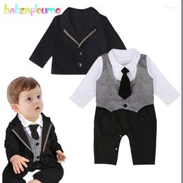 Clothing Sets Babzapleume 2PCS/3-18M/spring Autumn Born 1st Birthday Gentleman Suits Jackets Rompers Baby Boys Clothes BC1536