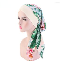 Beanies Beanie/Skull Caps Bohemian Headwrap Women Satin Silk Bonnets For Curly Hair Sleeping Cap African Long Bonnet Head Wrap Elastic