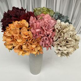 Decorative Flowers & Wreaths Single Hydrangea Wall Artificial Silk Flower Bouquet Wedding Garden Living Room Coffee Table Decoration DIY Fak