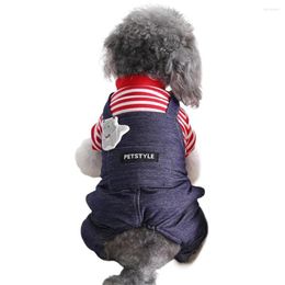 Dog Apparel Pet Jumpsuit Eye-catching Clothes Fabric Cowboy Style Winter Rompers Decor For Puppy Shop