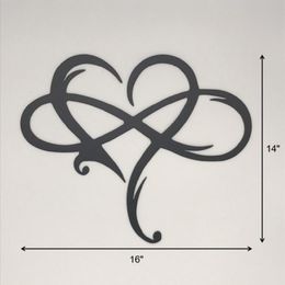 Wall Stickers Infinity Heart Metal Decor Art Love Sign For Home Wedding Family Gift Couples HFing