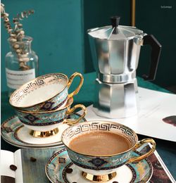 Cups Saucers Coffee Cup And Dish European Style Small Light Luxury Set Bone China British High-grade Flower Tea