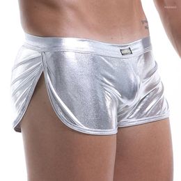 Underpants Men Sexy Underwear Boxers Leather Stage U Convex Pouch Gay Wear Jockstrap Lingerie Shorts