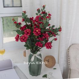 Decorative Flowers 5pcs/lot 7Heads/branch Artificial Silk Rose Wedding Bouquet Home Decorations For Party Birthday Decoration