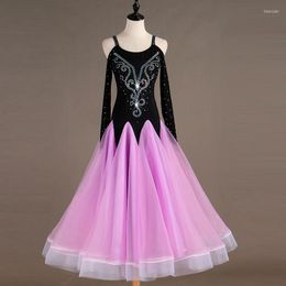 Stage Wear Long Sleeve Ballroom Dance Competition Dresses Woman Girl Standard Dress Waltz