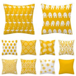 Pillow Case Yellow Nordic Geometric Pillowcase Modern Fashion Cushion Cases Sofa Cover For Bedroom Livingroom Car Home Decoration