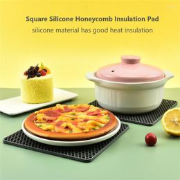 Table Mats 18cm Square Heat Resistant Silicone Mat Drink Cup Coasters Non-slip Pot Holder Placemat Kitchen Accessories Onderzetters