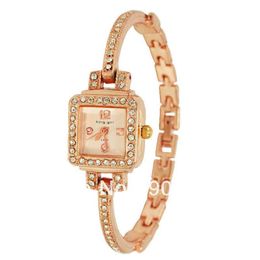 Wristwatches Promotion 2023 Arrive Items Luxury Rhinestone Rose Gold Quartz Watches For Women Fashion Brand King Girl A-9007 Drop