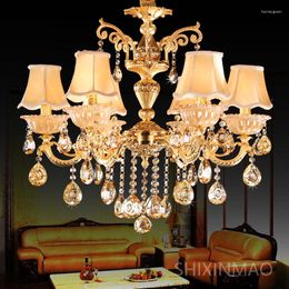 Ceiling Lights SHIXNIMAO Deluxe Copper Plating Gold Body LED Crystal Luxury Chandelier Fashion