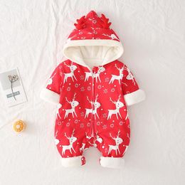 Jumpsuits Christmas Baby Clothes Winter Wool Romper Girls Born Jumpsuit For Boy Overalls Infant Cotton Unisex