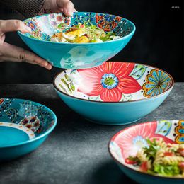 Bowls Creative Ceramic Plates Dinner Soup Plate Household Dishes Porcelain Kitchen Tableware Restaurant Serving Tray