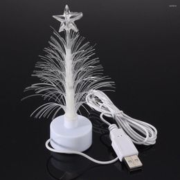 Christmas Decorations Tree Optic Light Fibre Led Lights Lamp Night Colour Mini Decorative Changing Table Decor Fibre Multi Desk Usb