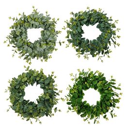 Decorative Flowers & Wreaths Money Leaf Wreath Artificial Flower Green Plant Summer Decoration Garland Restaurant Wedding Home Decor Door Wi