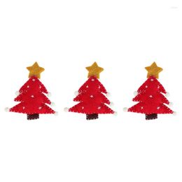 Christmas Decorations 3 Pcs Small Wool Felt Tree Pentagram Shape Pendants Ornaments Xmas DIY Gifts