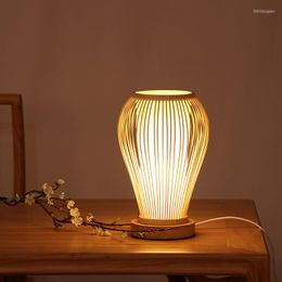 Table Lamps Creative Bamboo Lamp Modern Simple Living Room Bedroom Bedside Warm El Restaurant Coffee Decor Light