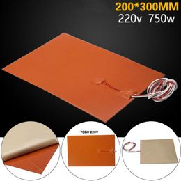 Carpets 200x300mm 220v 750w Heater Pad Silicone Rubber Carpet For 3D Printer Heat Bed Warming Electric Pads Red WaterproofCarpets