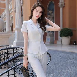 Women's Two Piece Pants Fashion Elegant Women Business Suits With And Blazer Coat Office Work Wear Female Professional Blazers Set Pantsuits