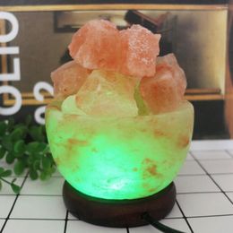 Night Lights Excellent Colour Changing Light Compact Salt Lamp Relaxation Natural Glowing Ornament For Household