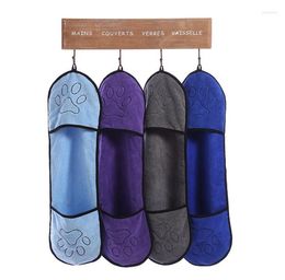 Dog Apparel Pet Supplies Bath Towels Ultra-absorbent Microfiber Pets Drying Towel Blanket With Pocket Small Medium Large Dogs SN1803