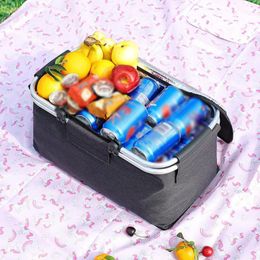 Storage Bags Portable Lunch Bag Thermal Insulated Cooler Picnic Foldable Large Box Tote Travel Handbag
