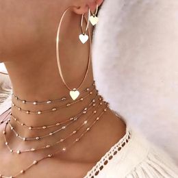 Hoop Earrings Big Luxury Jewelry Sets For Women Piercing Korean Fashion Boho Body Heart Easy Emo Bridesmaid Gift Goth Vintage