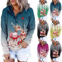 Women's Hoodies Christmas Snowman Print Sweatshirt Women 3d Abstract Vintage Top Oversized For Aesthetic Poleron Mujer