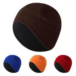 Berets Polar Fleece Cold-Proof Cap Outdoor Sport Skiing Cycling Warm Beanies Winter Ear Protection Men Caps Fashion Bicycle Head Hats