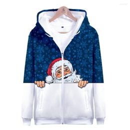 Men's Hoodies And Women's Autumn Winter Christmas Zipper Sweatshirt