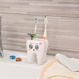 Bath Accessory Set Novelty 4 Hole Tooth Style Toothbrush Holder Bracket Container For Bathroom